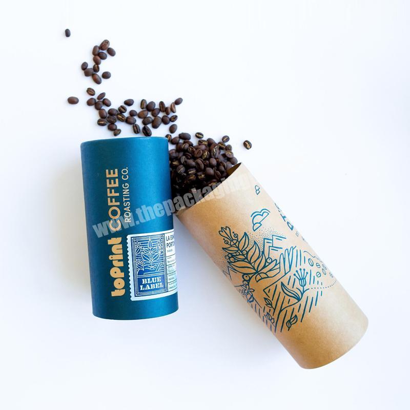 100% Biodegradable Coffee Bean Packaging Custom Food Grade Air Tightness Paper Tube Box Tea Packaging
