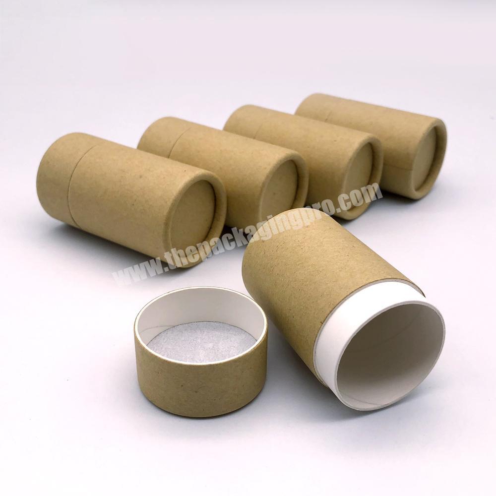 100% Biodegradable Natural Packaging Eco Paper Kraft Lip Balm Deodorant Stick Container Push Up Tubes With Wax Paper Anti-Leak