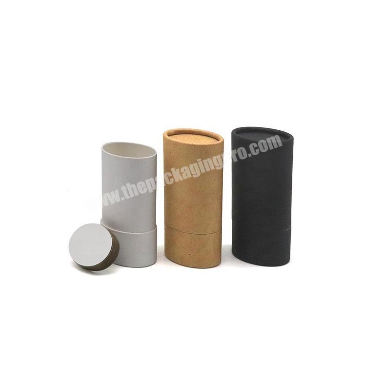 100% Plastic Free Eco Friendly Empty Men Deodorant Stick Packaging Oval Cardboard Container Fillable Push Up Kraft Paper Tube