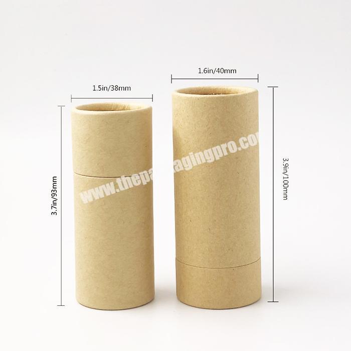 100% biodegradable High Quality Empty Plastic Free Mini Lip Balm Tube Deodorant stick container
