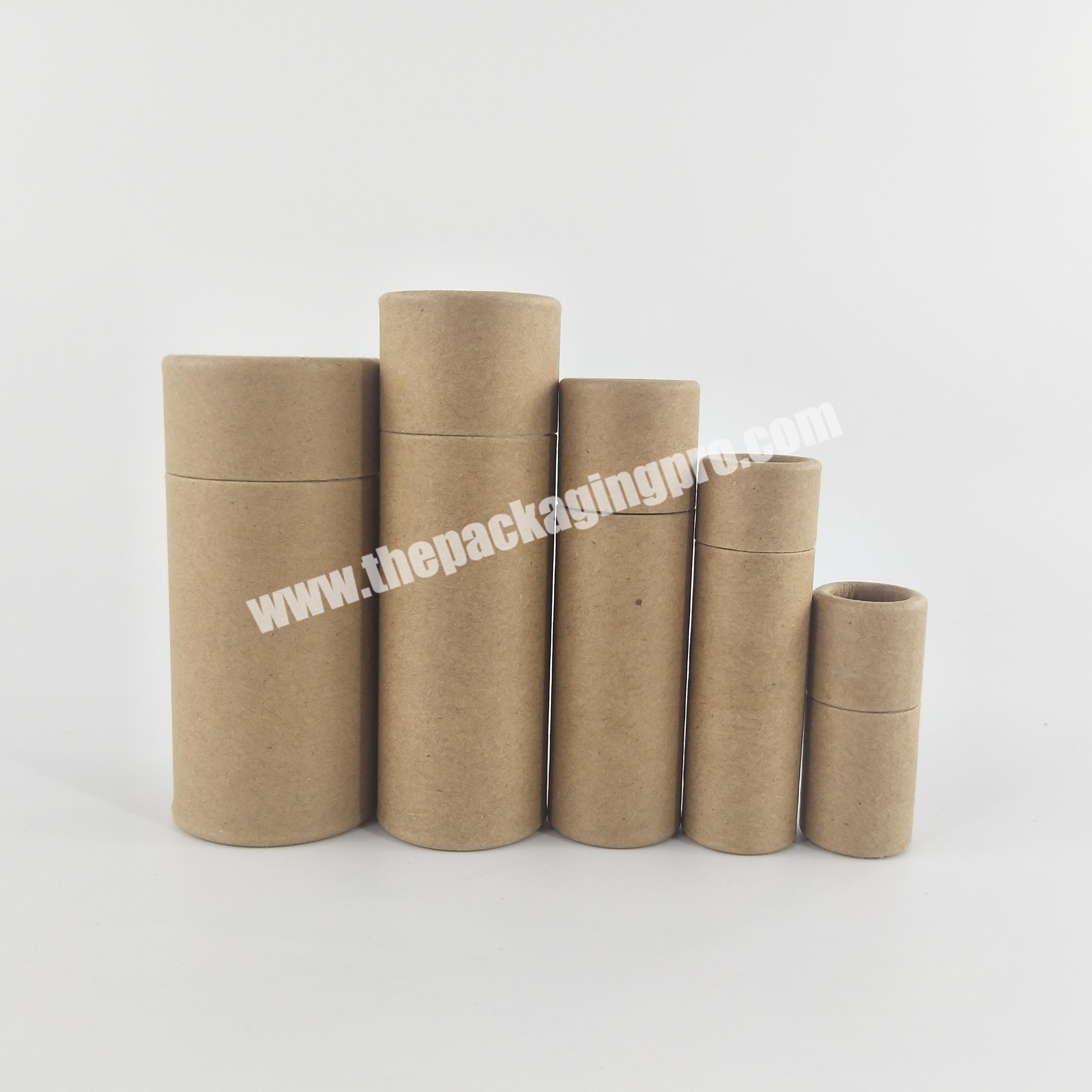 100% biodegradable packaging cardboard push up deodorant stick containers white black brown kraft lip balm paper tube