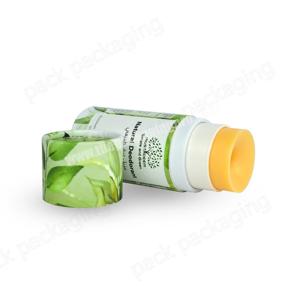 2 oz White Cardboard Twist Up Tube with PP Plastic Insert Round Shaped Natural Deodorant Stick Container Paper Packaging