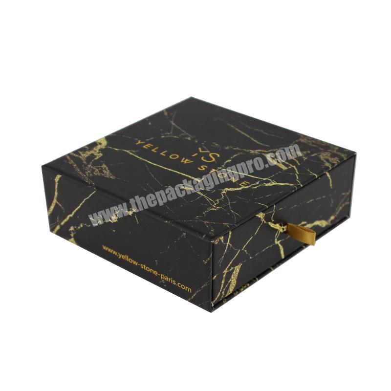 2020 Wholesale New Black Marble Bracelet Creative Unique Large Paper Jewelry Packaging Paper Boxes