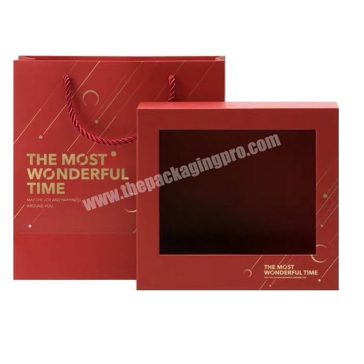 2020 cardboard packaging box with clear pvc window for Christmas gift packing