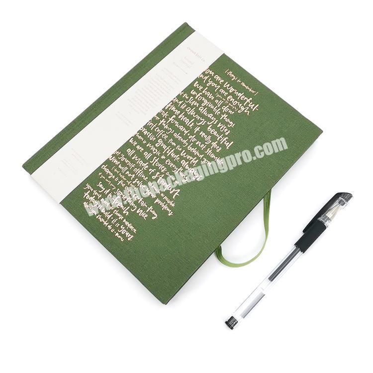 Luxury Initial Notebook Low Price Paper Planner Green Bronzing Blank Notebooks