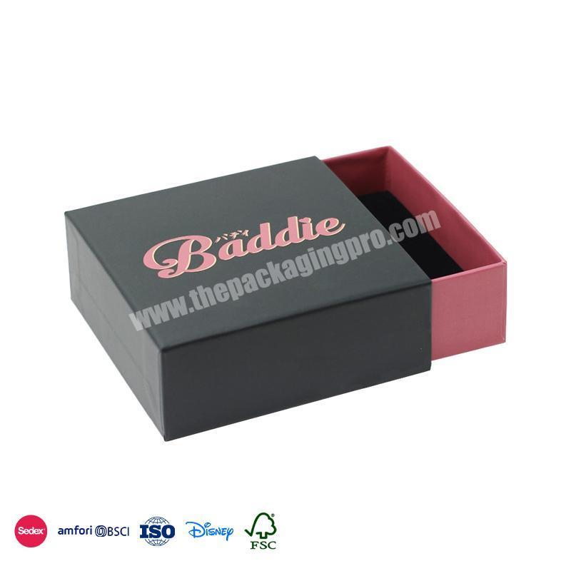 2022 Hot New Products Black shell pink drawer layer with simple lettering logo boxes custom perfume