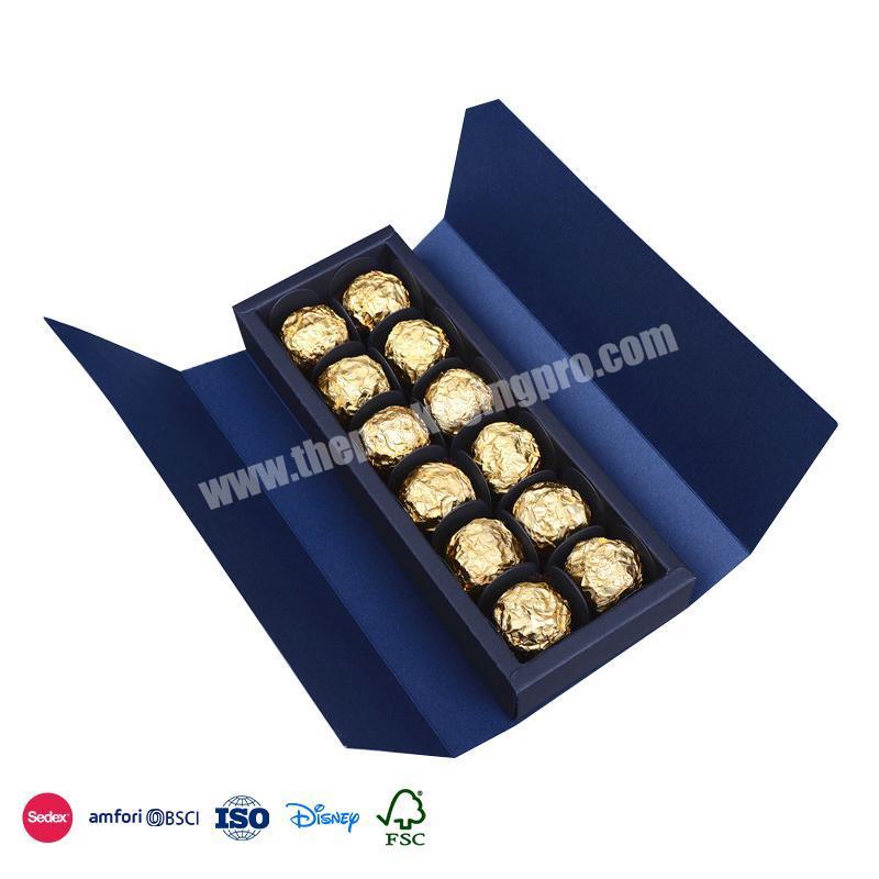 2022 Hot New Products spot blue double door design empty gift boxes for sweets and chocolates wholesale
