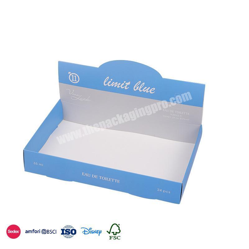 2022 New Products Custom Blue fresh design can be flipped and folded Logo with letters display box packaging