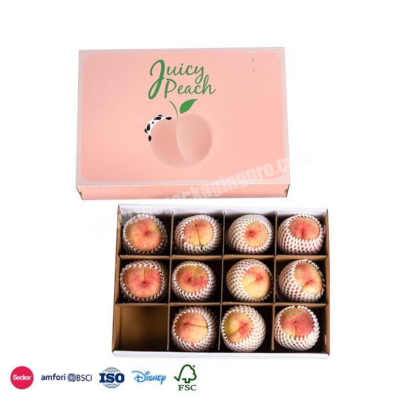 2022 New Products Pink luxury high-end design anti-corrosion carton box used to vegetable and fruit for peach
