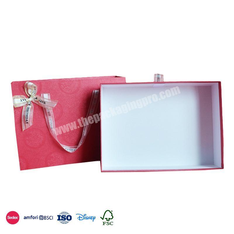2022 New Products Red Drawer Tote Bag With Transparent Ribbon creative candy box wedding favor chocolate