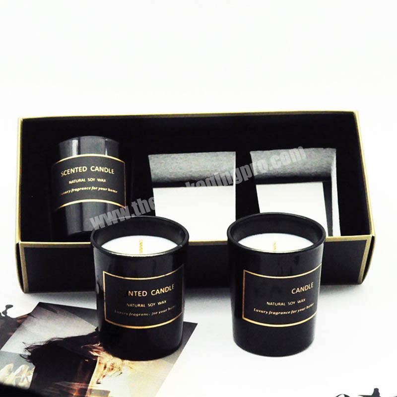 2022 Top Modern Luxury Velvet Candle Box Set Black Candle Box Candle Set Gift Box