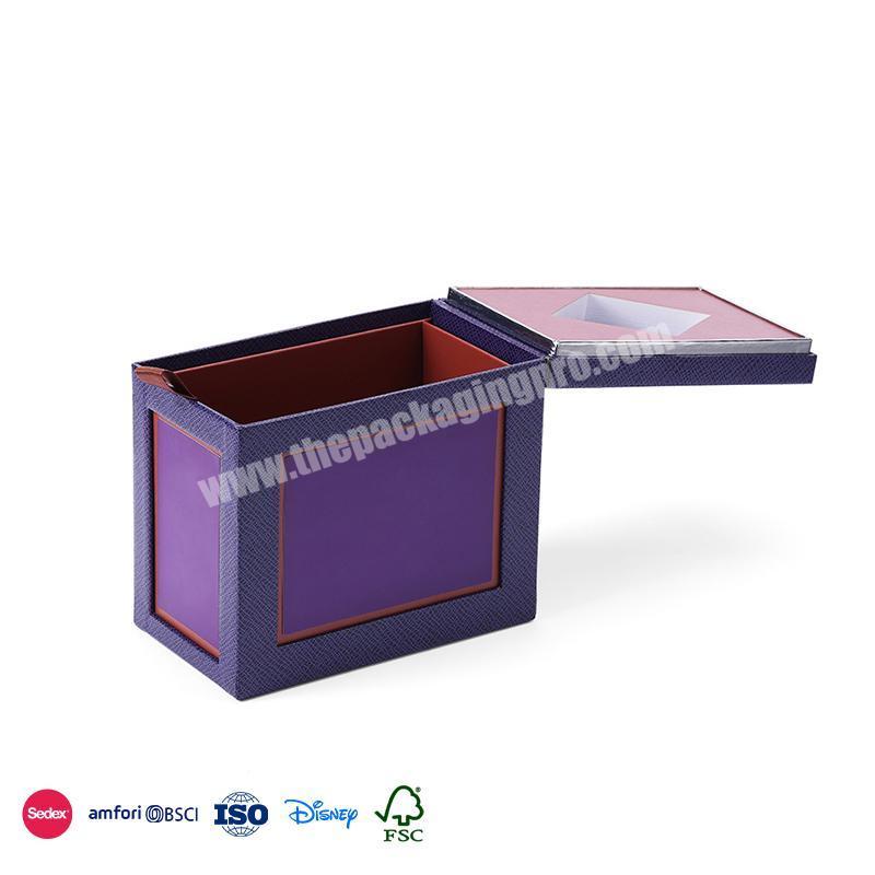2022 Trending Products Purple leather waterproof three-dimensional design heightened jewelry women box