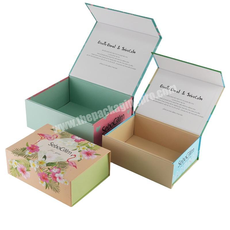 2022 hot custom luxury scarf silk wig rectangular foldable printable plate packaging gift box with magnets