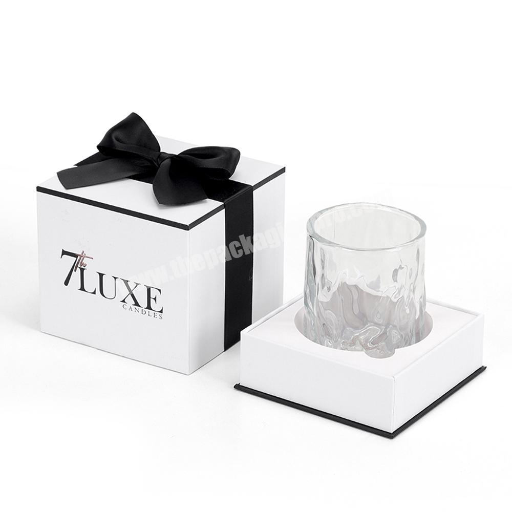 2022 new custom delicate appearance gift box bow square small aromatherapy gift box fashion candles gift paper box