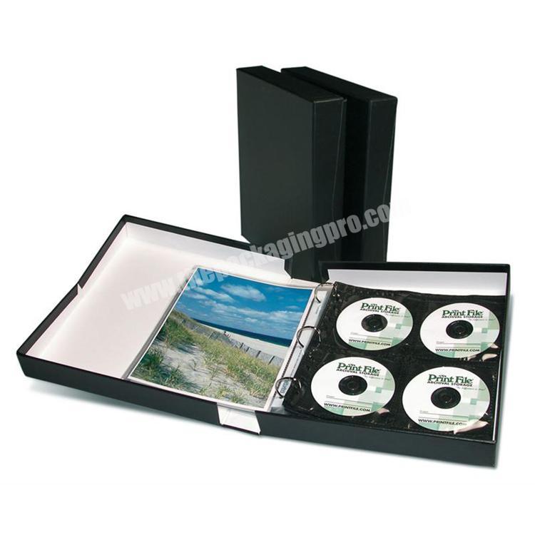 2022 new design cardboard presentation clamshell magnetic document storage organizer custom size file binder box