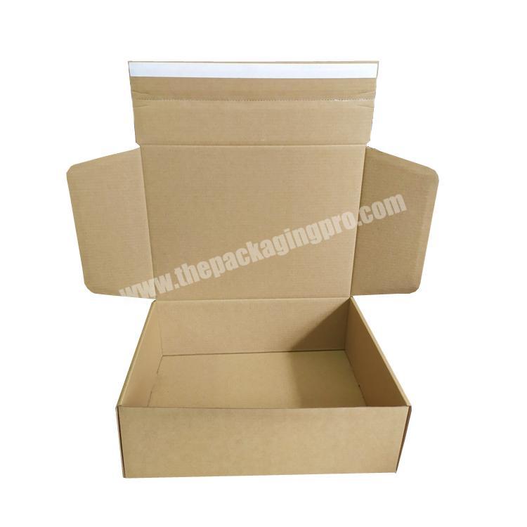 2022 new design kraft brown paper Clothes packaging box tear strip cardboard corrugated box