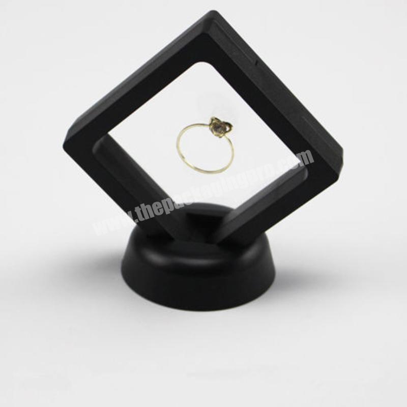3D Suspension see-through Pendant Earring  Black Jewelry Box Frame Displayed Black Jewelry Displayed Box Suspension Jewelry Box