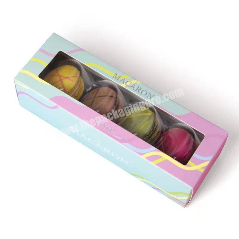 4 Pack Box Macaron Cake Empty Box with Clear Plastic Tray