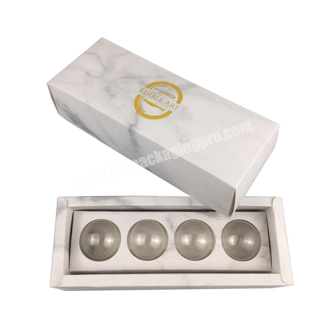 4pc Marble printing chocolate gift box with plastic trays