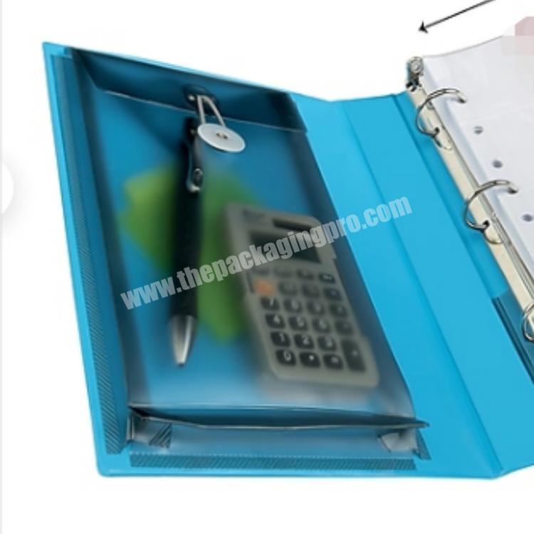 5*7 Ring Binder File Genuine Organizer Leather Portfolio Binder File Folder with Calculator