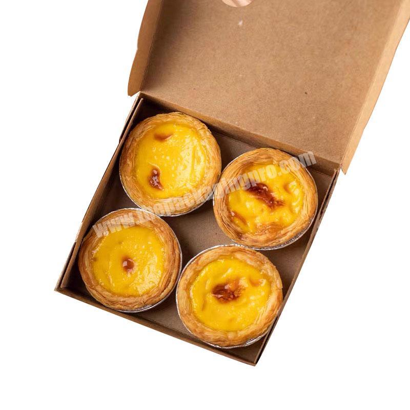 61224 Grid Egg Tart White Cupcake Packaging Muffin Box With Window