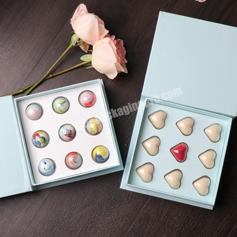 9 Pieces Heart Shaped Chocolate Bonbons Packaging Box with Blisters Trays