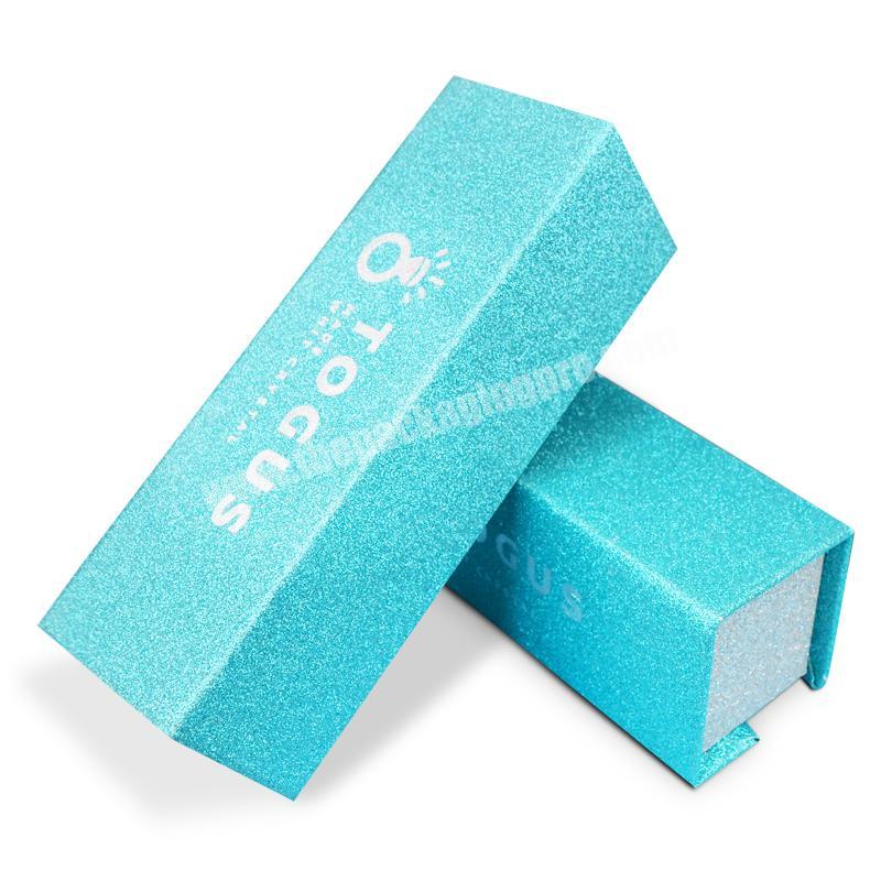 Beautiful Blue Glitter Paperboard Magnetic Book Shape Gift Box