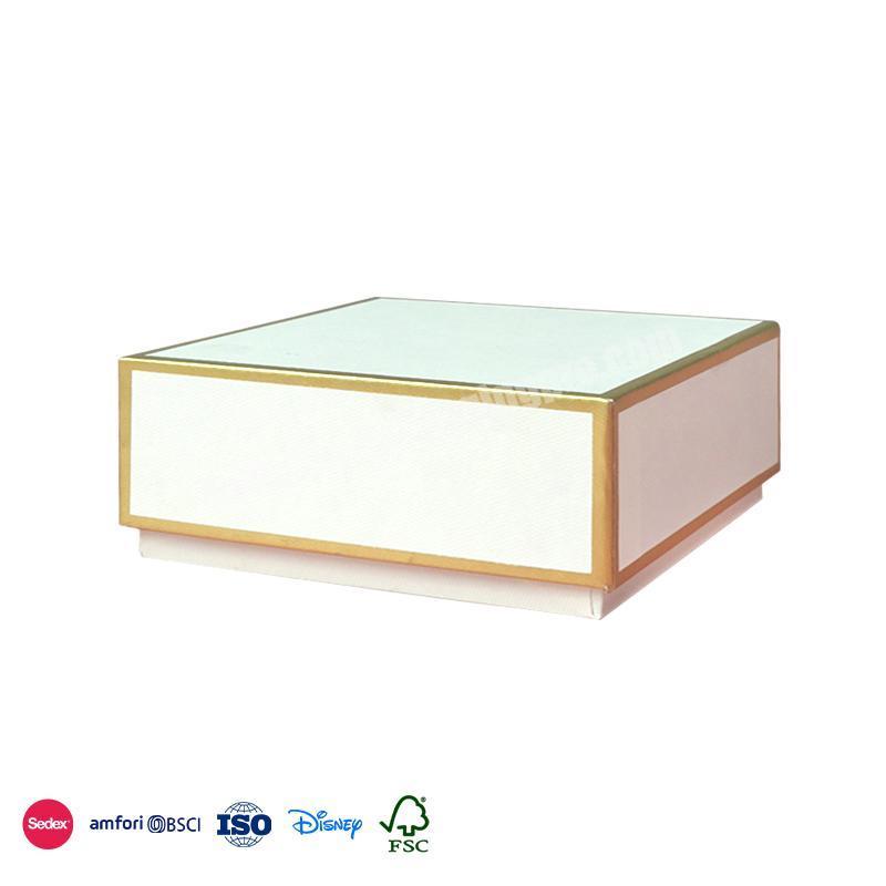 Best Quality Custom Square Small White Gold Edge Design Customizable Personalized Logo chocolate gift box