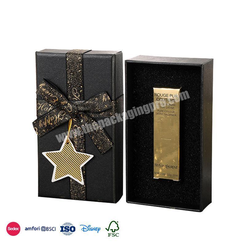 Best Selling Items Black Orange Ribbon Metal Ornament Embellishment cosmetic cardboard box packaging