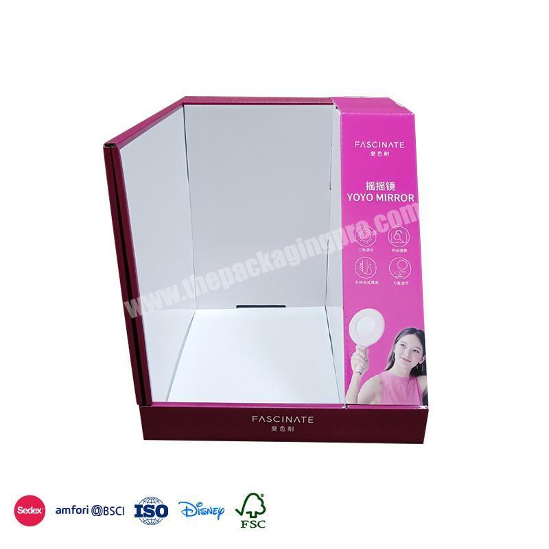 Best Selling Items Single side slanted design can be customized personalized logo display box for mirror