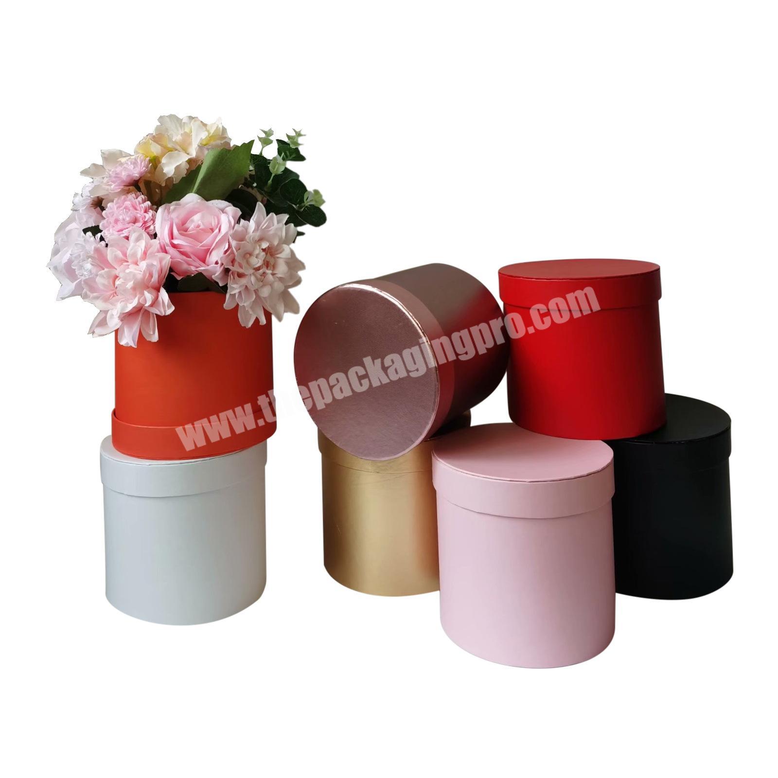 Best new small round box cylinder flower hat box for flowers wholesale round pink flower boxes