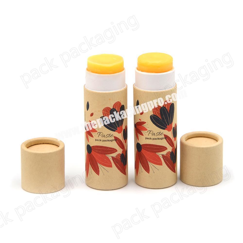 100% Biodegradable Kraft Paper Cardboard Lip Balm Tube Cosmetic Push Up Tubes factory