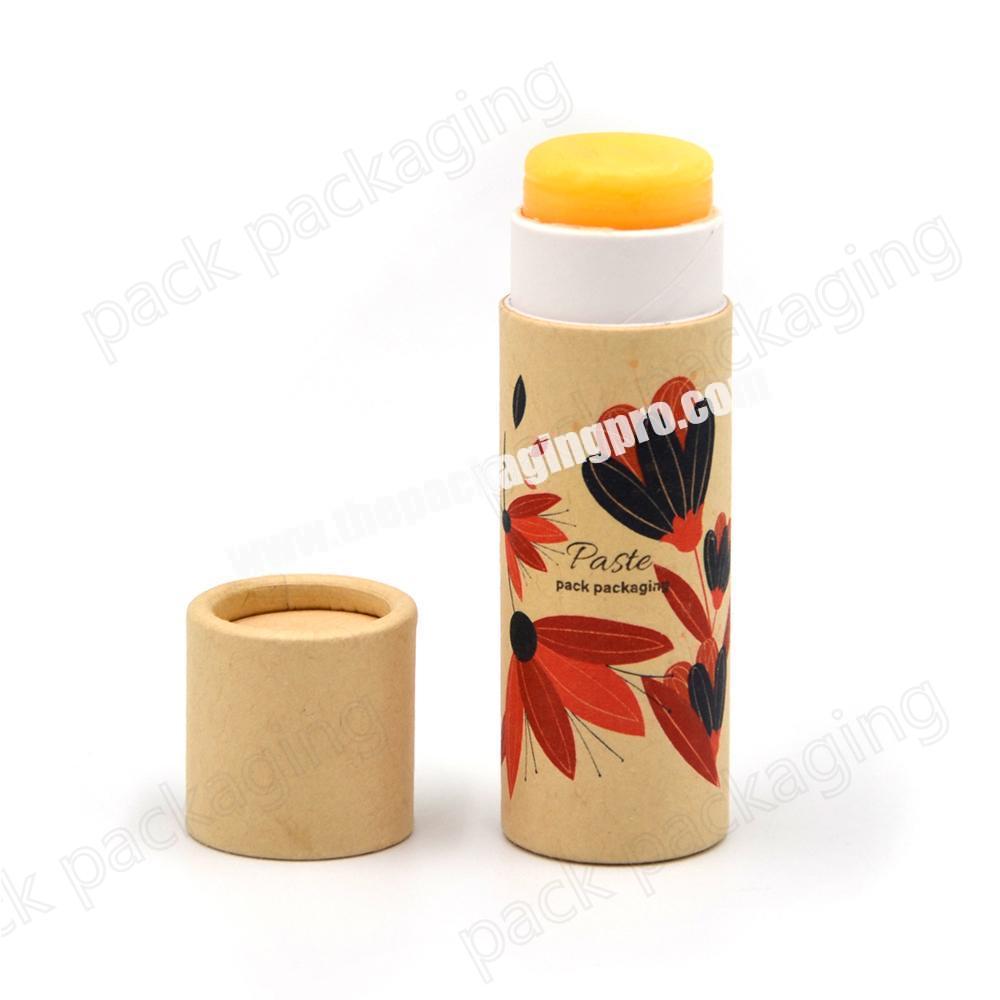 custom 100% Biodegradable Kraft Paper Cardboard Lip Balm Tube Cosmetic Push Up Tubes 