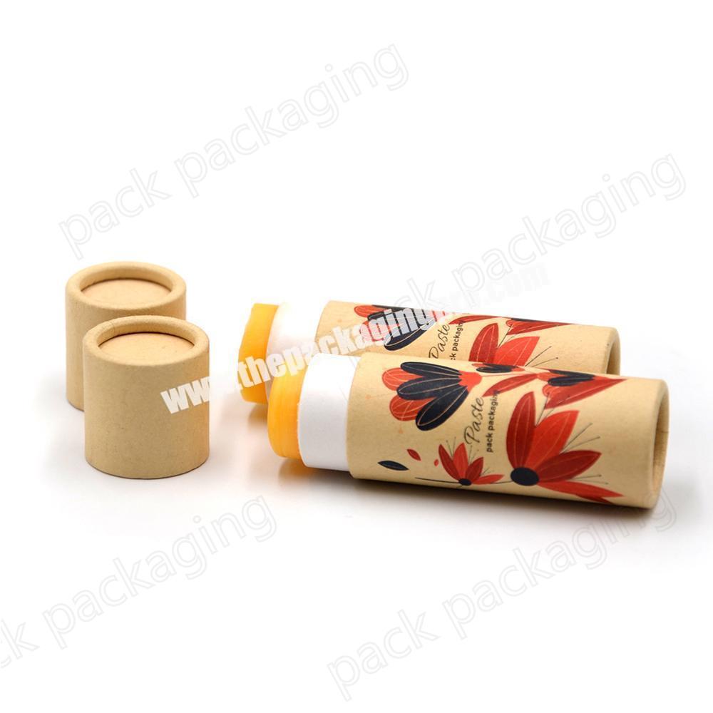 100% Biodegradable Kraft Paper Cardboard Lip Balm Tube Cosmetic Push Up Tubes wholesaler
