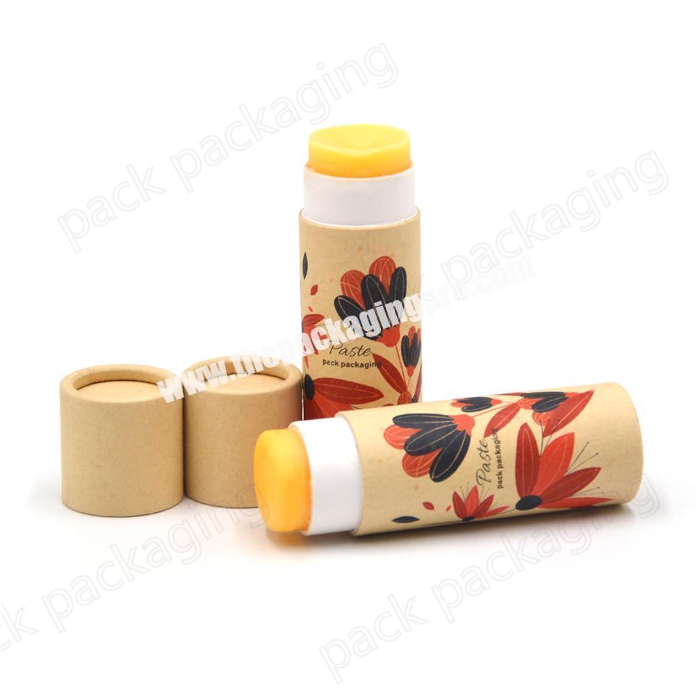 100% Biodegradable Kraft Paper Cardboard Lip Balm Tube Cosmetic Push Up Tubes