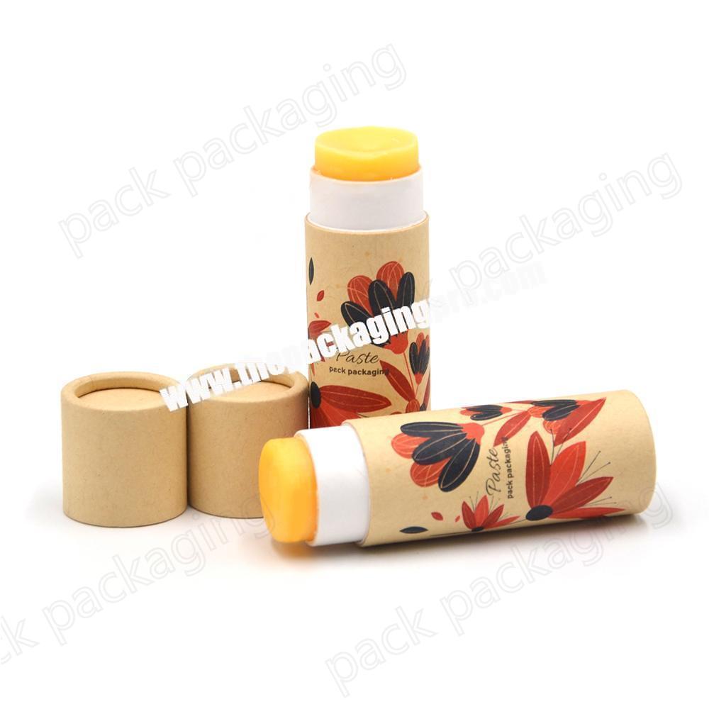 Biodegradable empty round lip balm deodorant push up paper tube container packaging