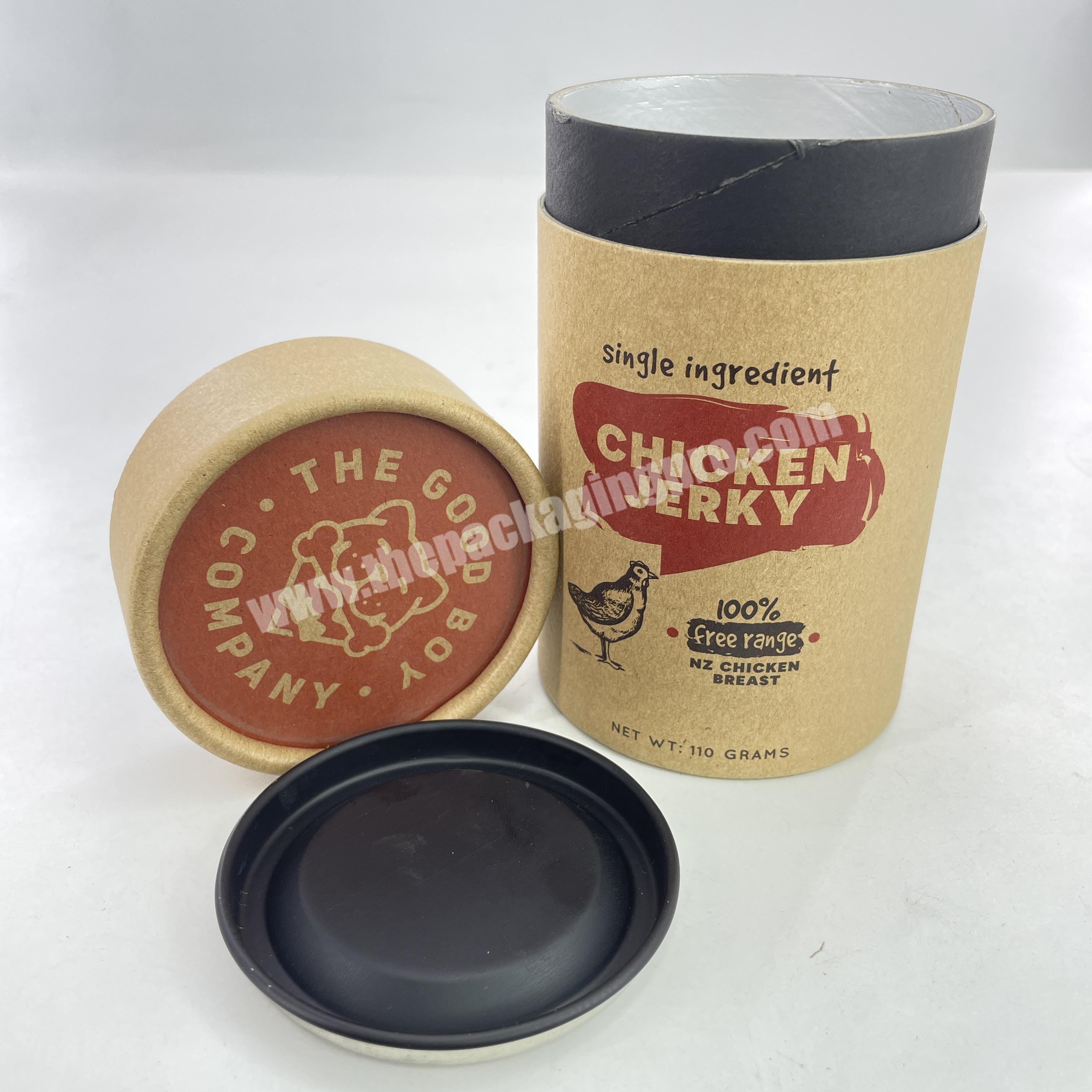 Biodegradable 100% airtight food grade tea coffee kraft paper tube packaging for super food powder packaging