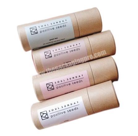 Biodegradable Cardboard Empty Deodorant Containers Custom Paper Cylinder Packaging Push Up Tubes for Lip Balm