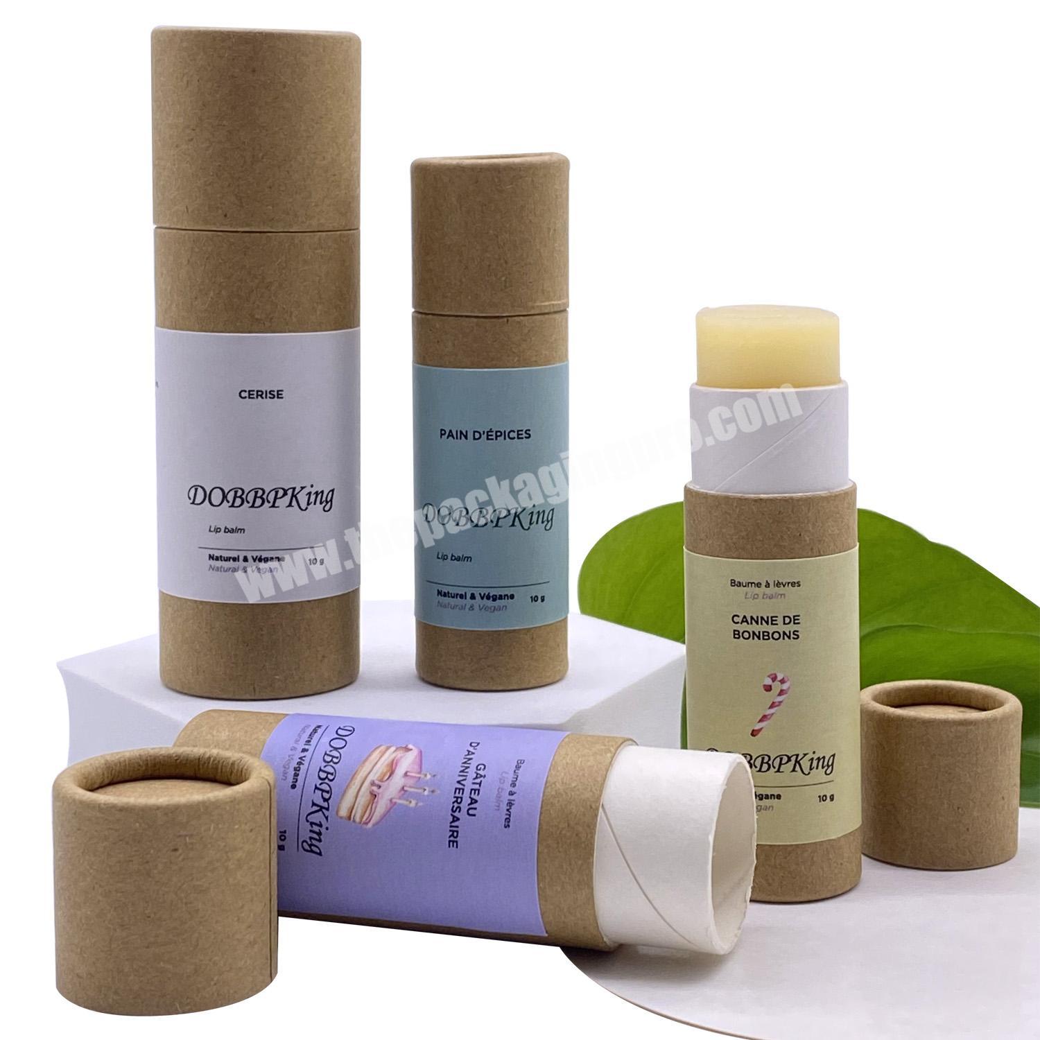 Biodegradable Cosmetic 3g 5g 10g 20g 25g Kraft Paper Lip Balm Push up  Writing Paper Tubes packaging