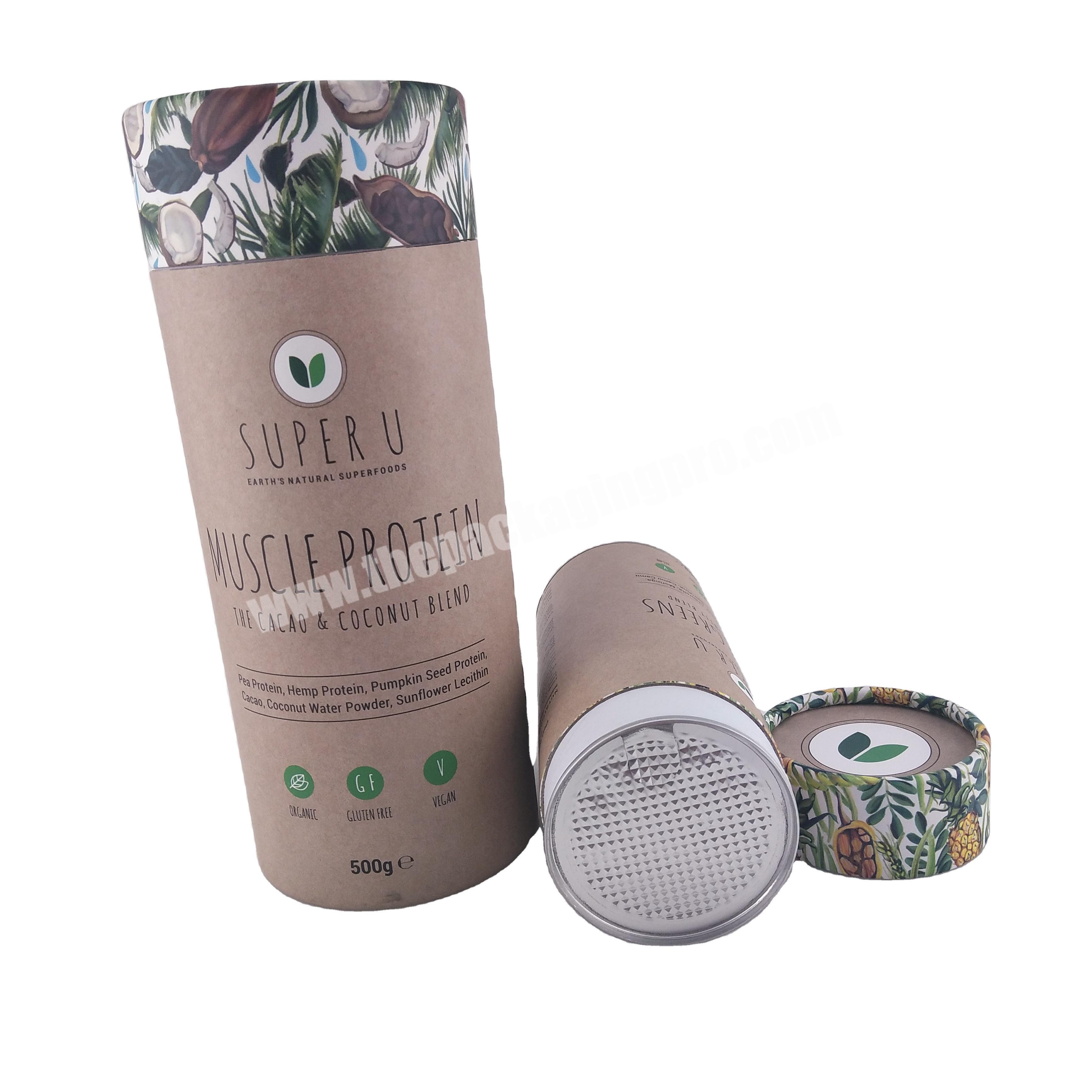 Biodegradable Dried FoodProtein PowderTea Paper Tube Cardboard Packing Box Container