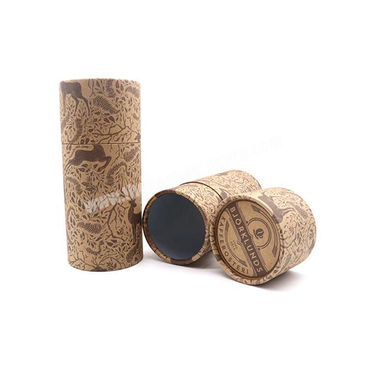 Biodegradable Kraft Canister Cylinder Cardboard Can Tea Packaging Paper Tube With Tin Lid
