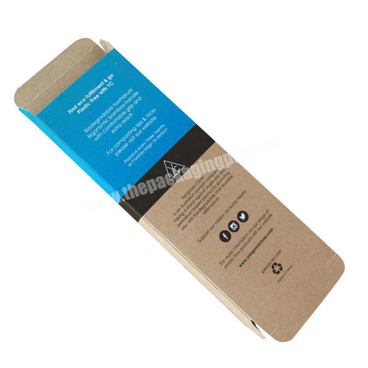 Biodegradable Packaging Kraft Bamboo Toothbrush Empty Paper Box Custom Print