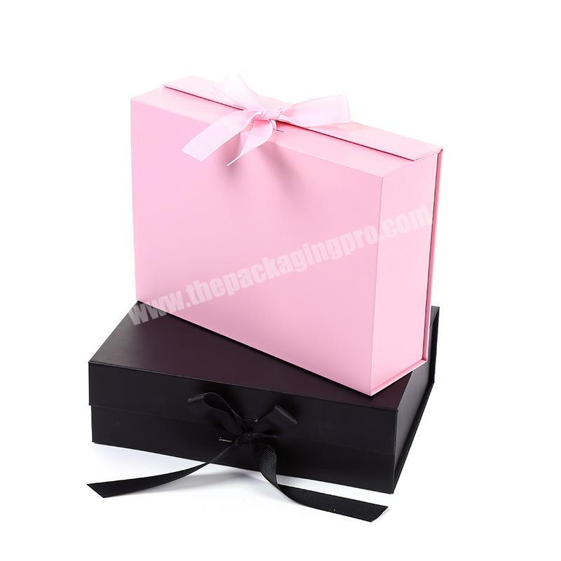 Biodegradable White Hard Cardboard High Quality Closure Gift Shoe Box Magnetic With Ribbon