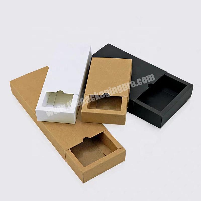 Biodegradable cardboard custom design sleeve kraft paper sliding craft luxury packaging small gift drawer box