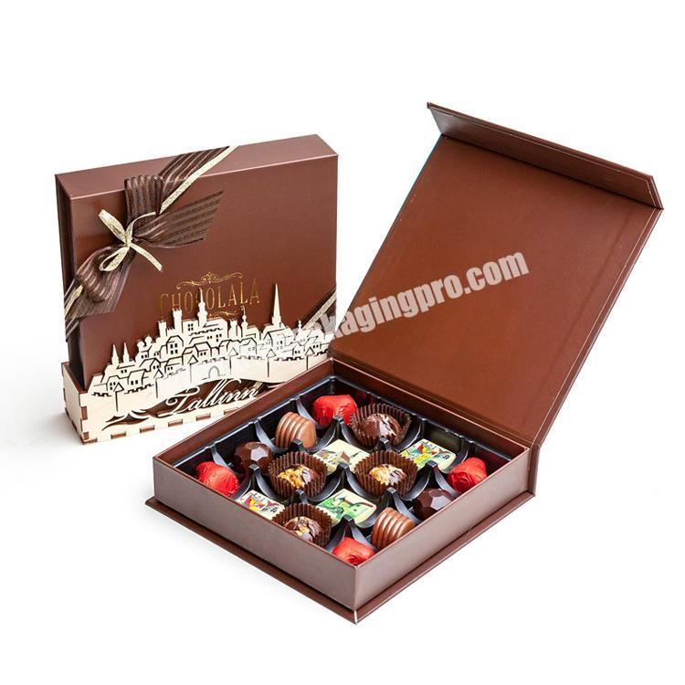 Biodegradable paperboard foldable magnetic chocolate bar packaging box candy paper folding gift box for packing