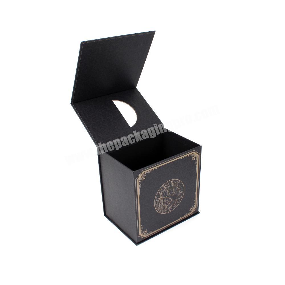 Black Custom Logo Magnetic Premium Luxury Rigid Cardboard Paper Packaging Baseball Hat Clothing Box Flip Top Gift Boxes