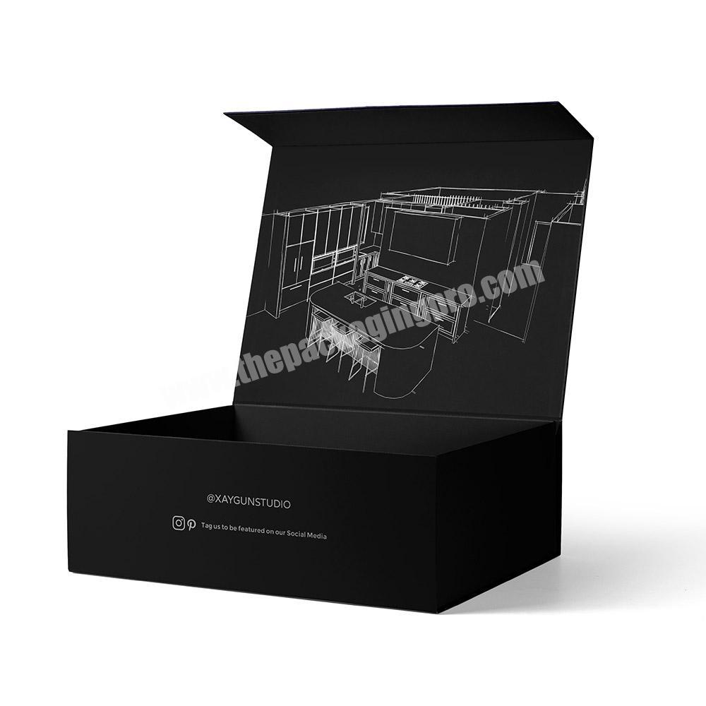 Black Magnetic 1 Piece Utk Baju Men'S T-Shirt Gift Box Kemeja Caja Para Ropa Mens Clear Shirt Packaging Box