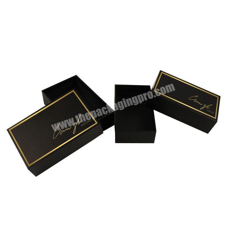 Black Printed Gold LOGO Rigid Paper Cardboard Fragrance Bottle Jar Perfume Cosmetic Box Luxury Packaging