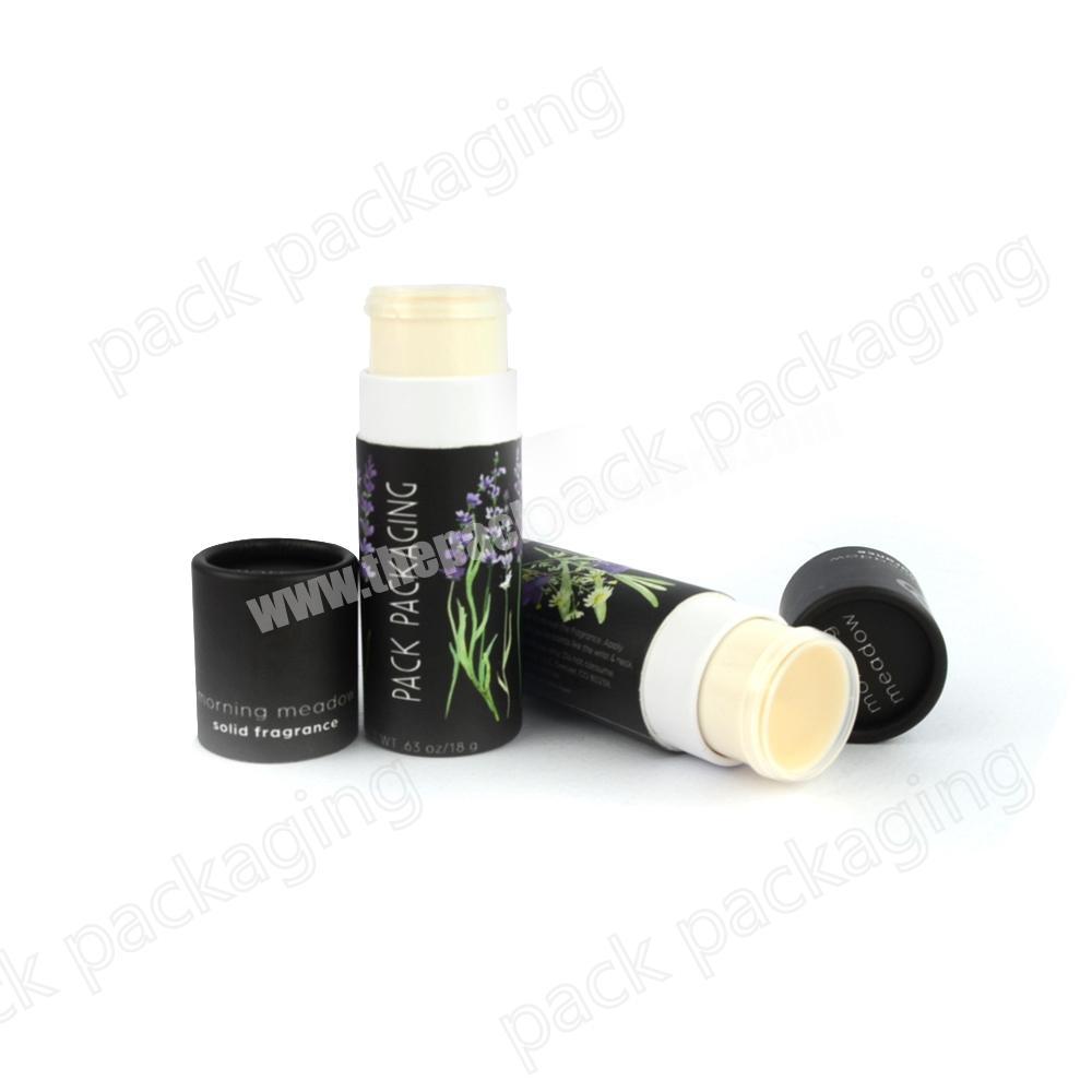 Black Round Recycled Skincare Solid Perfume Packaging Cardboard Container Paper Tube