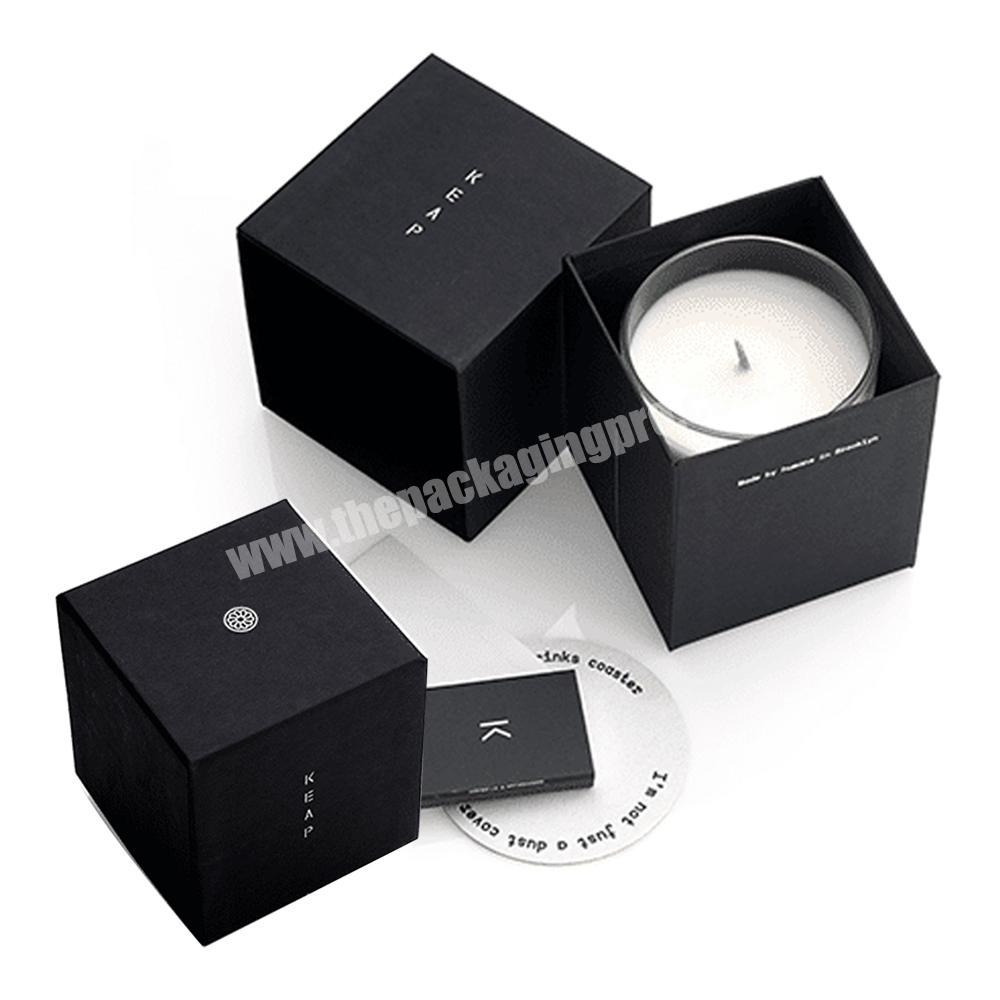 Black candle jar box gift packaging cardboard paper candle set gift package box design luxury gift packaging custom candle box